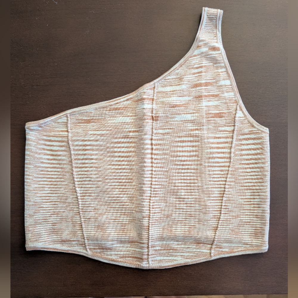 One-Shoulder Tan Top